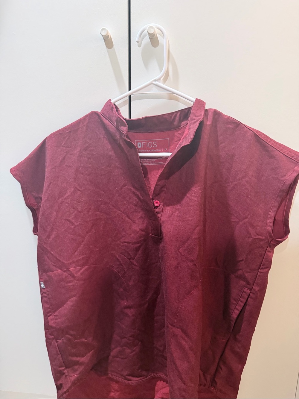 FIGS burgundy rafaela top